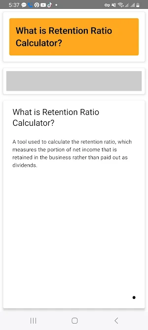 Retention Ratio Calculator Screenshot 0