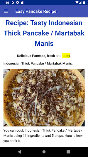 Easy Pancake Recipe Screenshot 1