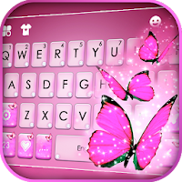 Pink Dreamy Butterflies Keyboard Theme