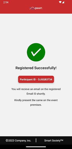 SMART Conference Registration Screenshot 1