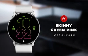 Skinny Green Pink Watch Face Screenshot 0