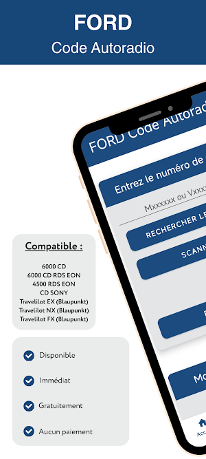 Ford Code Autoradio Screenshot 0