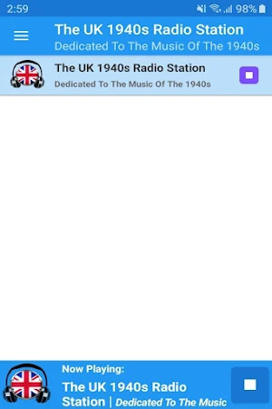 The UK 1940s Radio Station App Screenshot 0