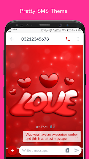 Red love SMS Dual Theme Screenshot 1