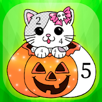 Glittery Halloween Coloring Book By Numbers
