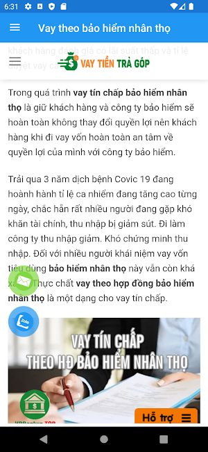 Vay theo bảo hiểm nhân thọ Screenshot 2