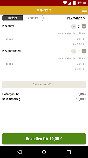 Euro Pizza Service Screenshot 1