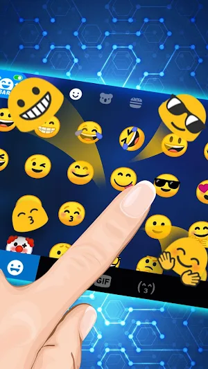 Blue Tech 3d Keyboard Theme Screenshot 2