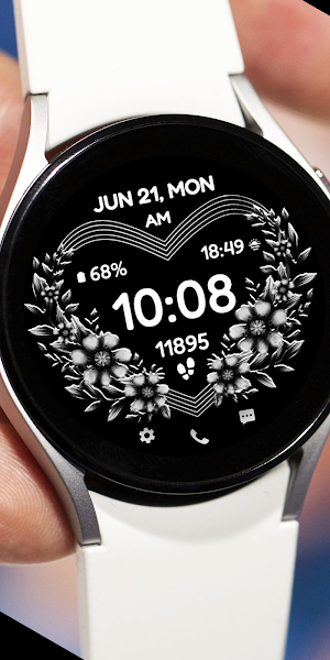 Flower Heart Bloom Black Screenshot 0