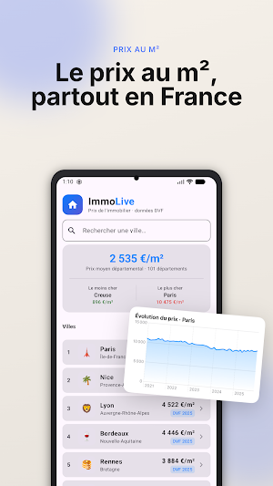 ImmoLive: Prix m² Immobilier Screenshot 0