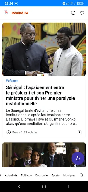 Actualités - Réalité 24 Screenshot 2