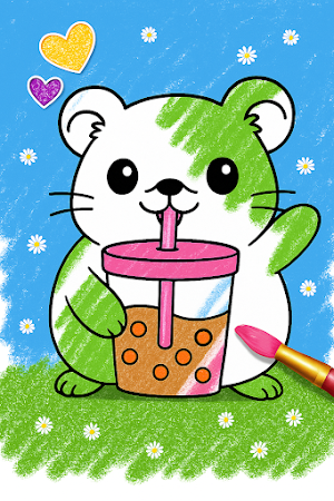 Hamster coloring game for kids Screenshot 1