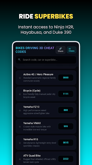 Bikes Driving 3D Cheat Codes Screenshot 3