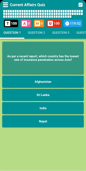Current Affairs Quiz Screenshot 2