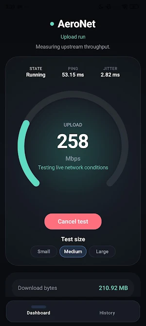 AeroNet: 5G & WiFi Speed Test Screenshot 2