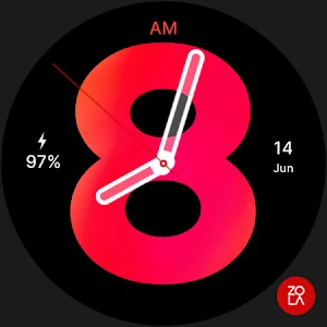 Hybrid Red Watch Face Screenshot 3