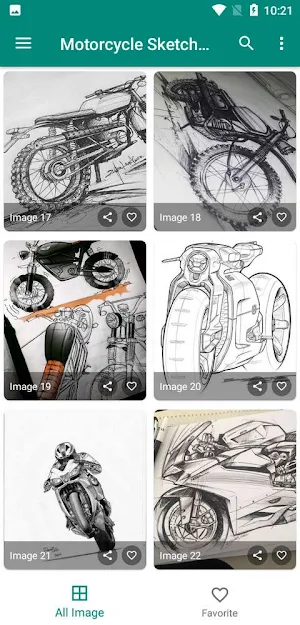 Motorcycle Sketch Drawing Screenshot 2