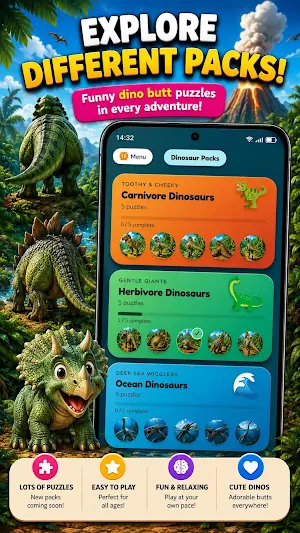 Jiggle Butts Dinosaur Puzzle Screenshot 1