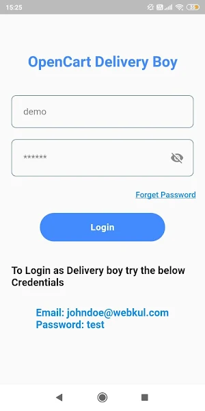 Opencart Delivery Boy Application Screenshot 0