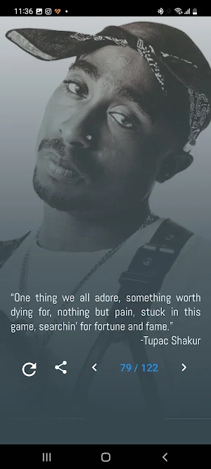 Tupac Shakur Quotes and Lyrics Screenshot 0