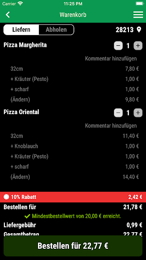 Pizza e Pasta Screenshot 1