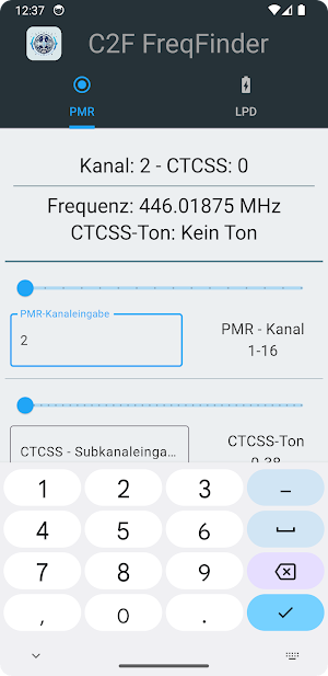 C2F FreqFinder Screenshot 1