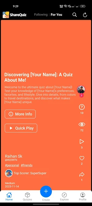 ShareQuiz: Play, Create, Share Screenshot 1