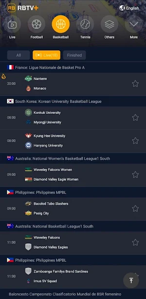 RBTV: Live Sports Stream Screenshot 1