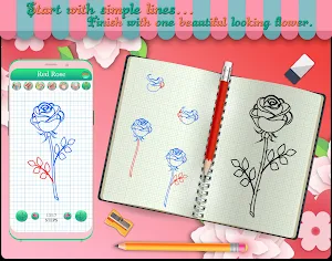 Learn to Draw Beautiful Flowers - Drawing Book Screenshot 2