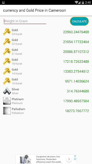 currency & Gold Price in Camer Screenshot 3