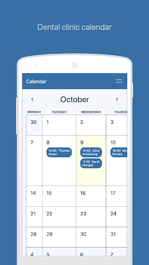 Dentist Dental Clinic Calendar Screenshot 0