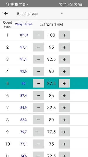Rep Max Calculator Pro Screenshot 3