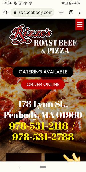 Rizzo's Pizza Peabody Screenshot 2