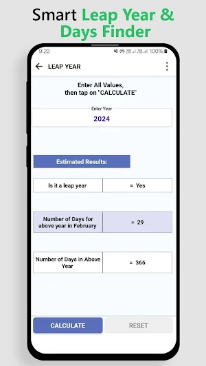 Leap Year & Days Finder Screenshot 1