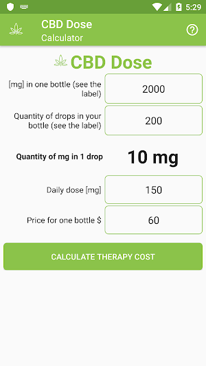 CBD Oil Dose Calculator Screenshot 0