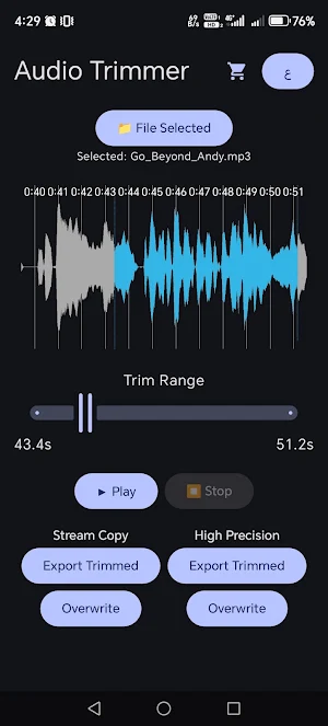 Audio Cutter - Trimmer Screenshot 1