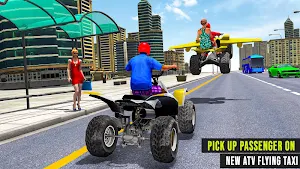 Modern Flying ATV Bike Simulator Taxi Driving Game Screenshot 1