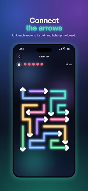 Arrows Puzzle - Neon Game Screenshot 3