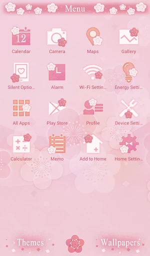 pink Theme Japanese Floral Screenshot 1
