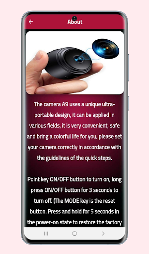 A9 wifi mini Camera Guide Screenshot 3