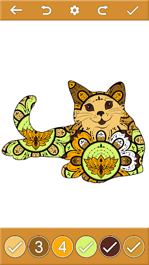 Cats Coloring by Number Book Screenshot 2