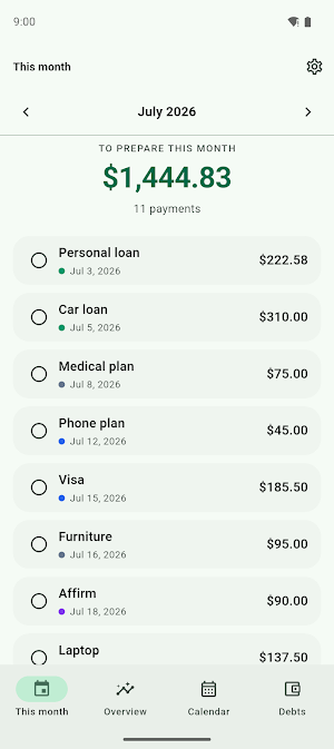 List Debt: Installment Tracker Screenshot 0