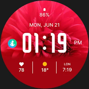 Red Blossom Watch Face Screenshot 3