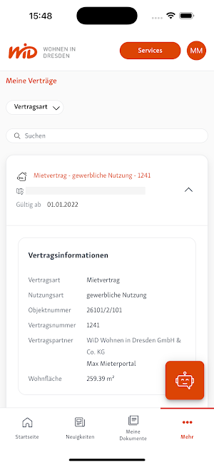 WiD+ Mieterportal Screenshot 1