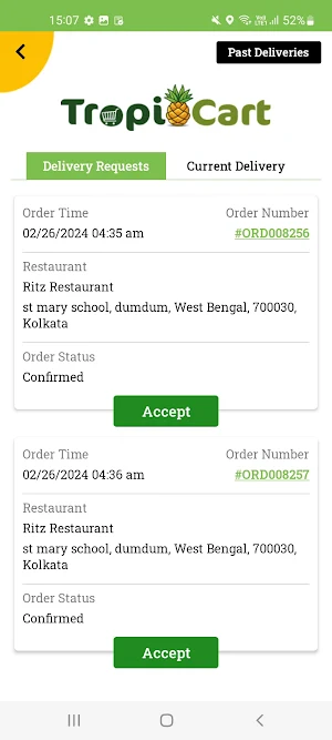 TropiCart Delivery Partner Screenshot 0