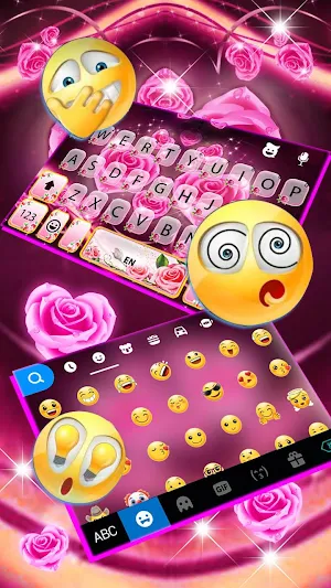 Rosy Pink Flowers Keyboard Theme Screenshot 3