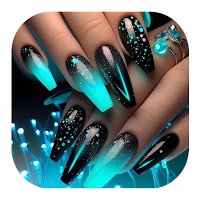 Abstract Galaxy Nail Design