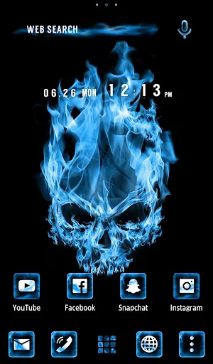 Blue Flame Skull Theme Screenshot 0