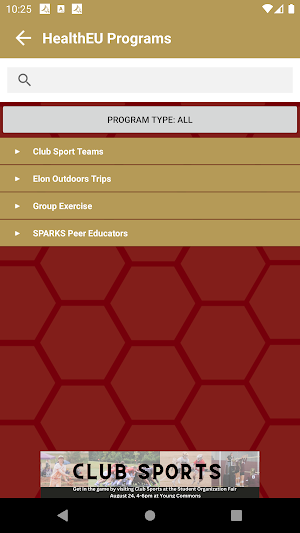 Elon University RecWell Screenshot 3