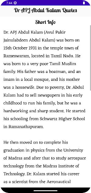 Quotes | Dr APJ Abdul Kalam Screenshot 3